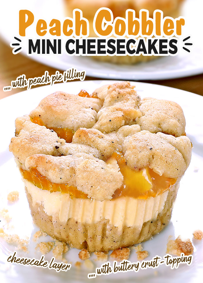 Peach Cobbler Mini Cheesecakes nothing beats warm juicy peaches wrapped in spices, layered in creamy cheese, and baked under a buttery flaky biscuit top. It is what summer dreams are made of.